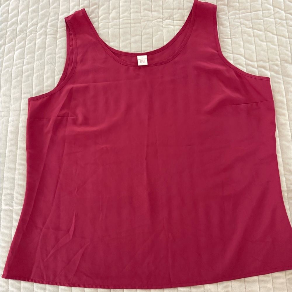 Women’s Sleeveless Tank Top Wine/Berry Solid – Size 14
